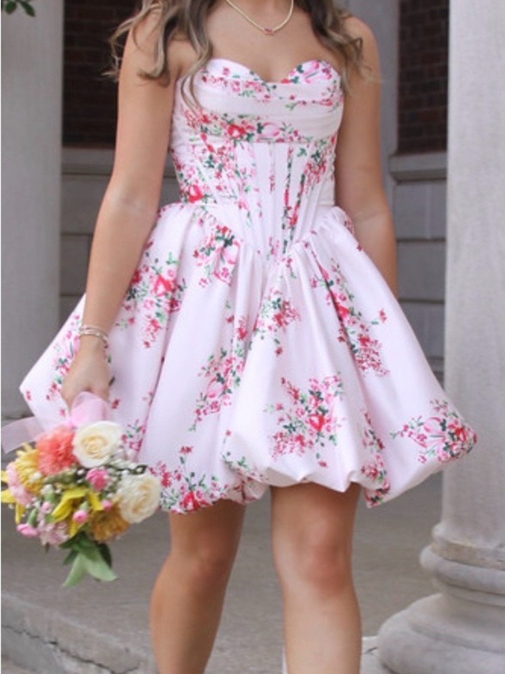 Stacee’s Floral Mini Dress in Light Pink